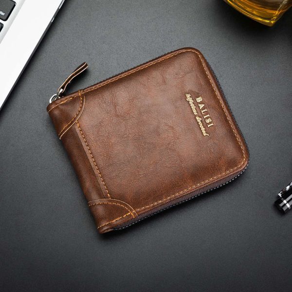 

the wallet wallet, driver's license, driving card, bag, multi-function, men's short zipper, degaussing simple wallet, Black