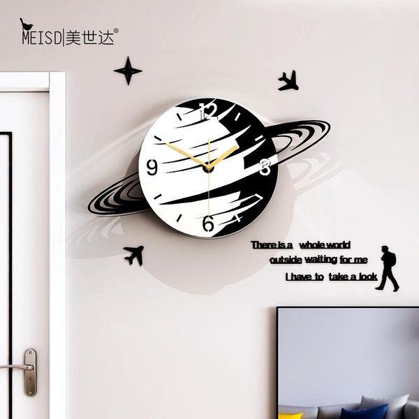 

wall clocks nordic quality creative quartz silent clock diy stickers living room home decor watch decoration