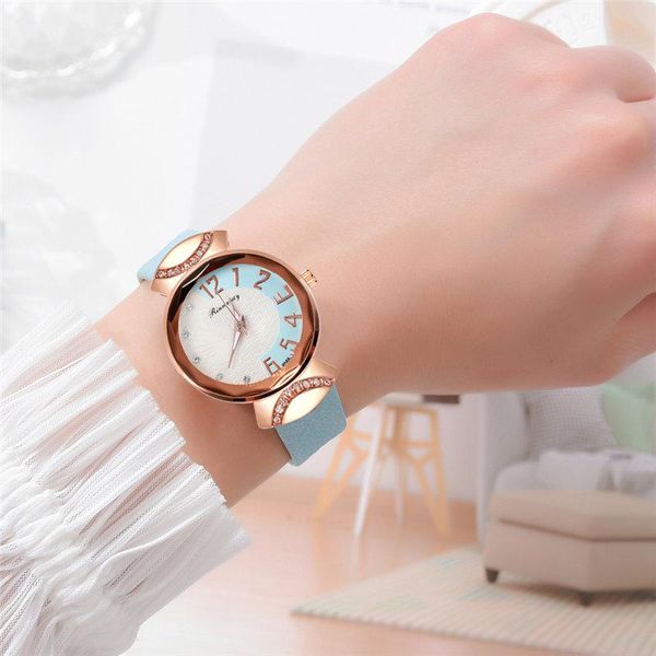 

wristwatches ly women girls quartz watch with pu leather band arabic numerals small scale dress, Slivery;brown