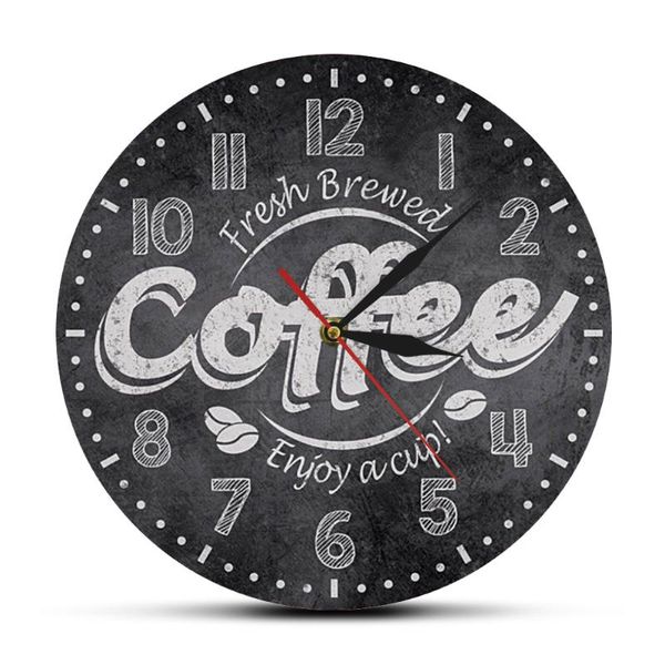 

wall clocks fresh brewed coffee enjoy a cup of clock kitchen shop cafe bar decor gift for addicts