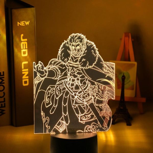

night lights anime 3d light fate iskandar for bedroom decor birthday gift manga led lamp