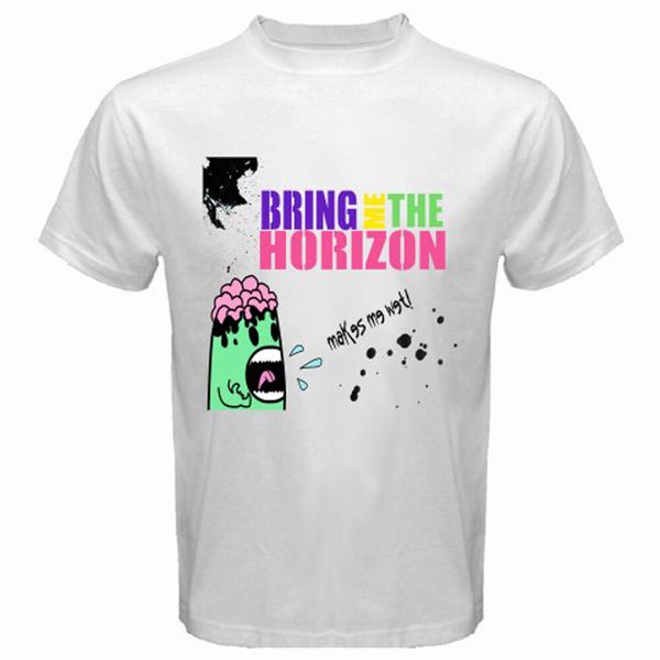 

bring me the horizon *makes me wet men's white t-shirt size s-3xl, White;black