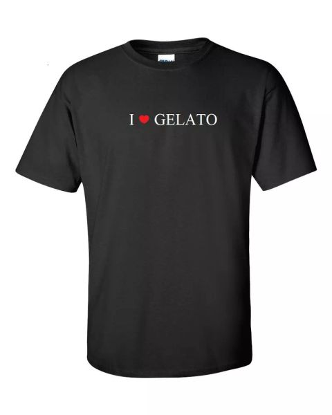 

i heart gelato love cotton tee shirt black white funny t-shirt s - 5xl, White;black