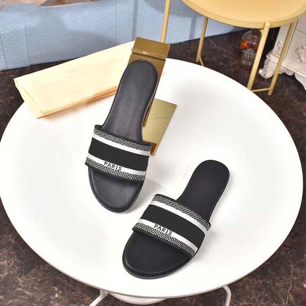 

designer women sandals sandals classic slippers real leather slides platform flats shoes sneakers boots 04, Black