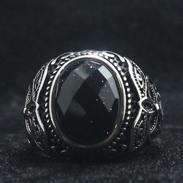 

cluster rings 316l stainless steel cool punk gothic beautiful stone flower vintage ring, Golden;silver