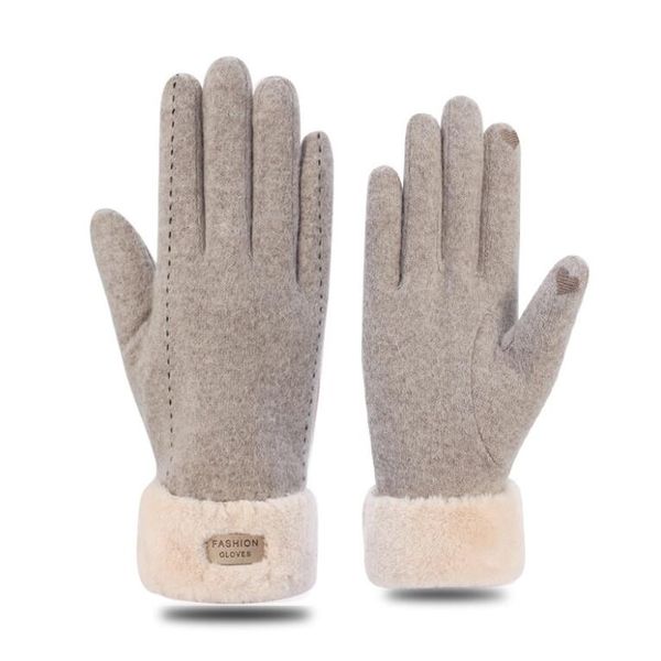 

women knitted gloves touch screen female thicken winter warm glove ladies full finger soft stretch knit mittens guantes, Blue;gray