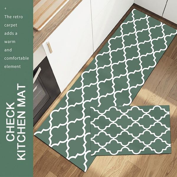 

carpets lattice kitchen mat two-piece set of oil-absorbing floor bedroom carpet bathroom non-slip wear resistant anti-fouling