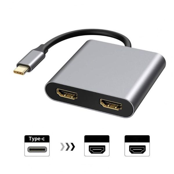 

hubs usb c hub type to dual - 4k two screen display docking station converter adapter for huawei mate 30 usb-c splitter