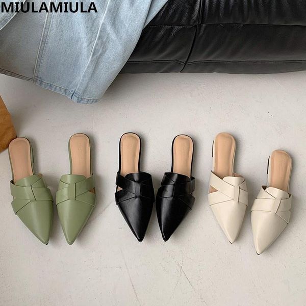 

slippers fashion elegant butterfly-knot flat leather brand designer socofy slip on loafers mules flip flops outside ekjl, Black