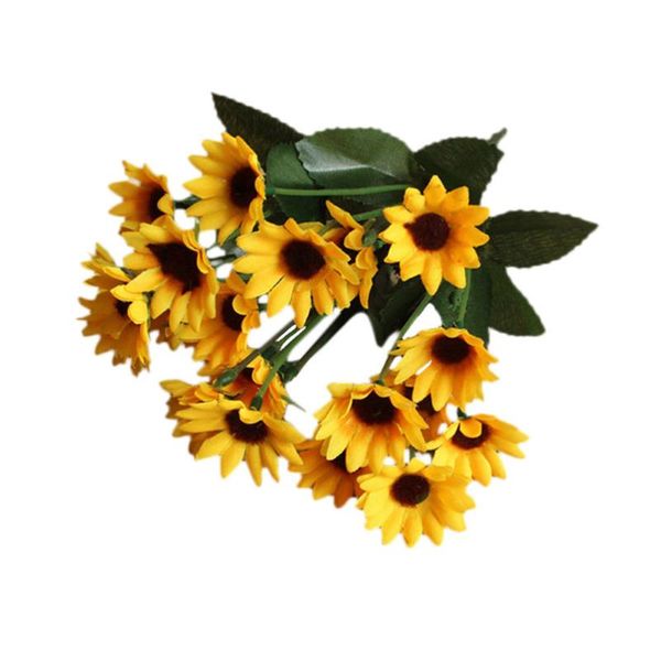 

decorative flowers & wreaths fake simulation sunflower 14 head artificial silk flower bouquet for valentine's day home wedding floral d