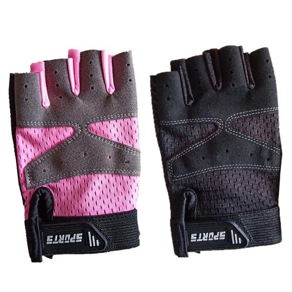 

pair cycling gloves kids half finger sport gym nonslip protective for children outdoor, Black
