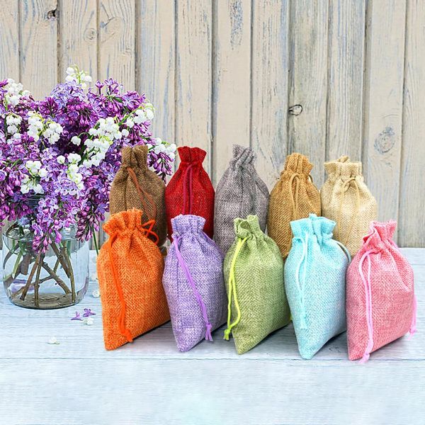 

gift wrap 50pc reusable cotton drawstring bag wedding christmas use sachet storage charms jewelry packaging linen bags