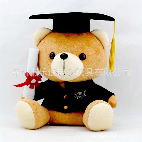

25cm dr. plush toy sitting teddy bear doll school graduation season gift puppet