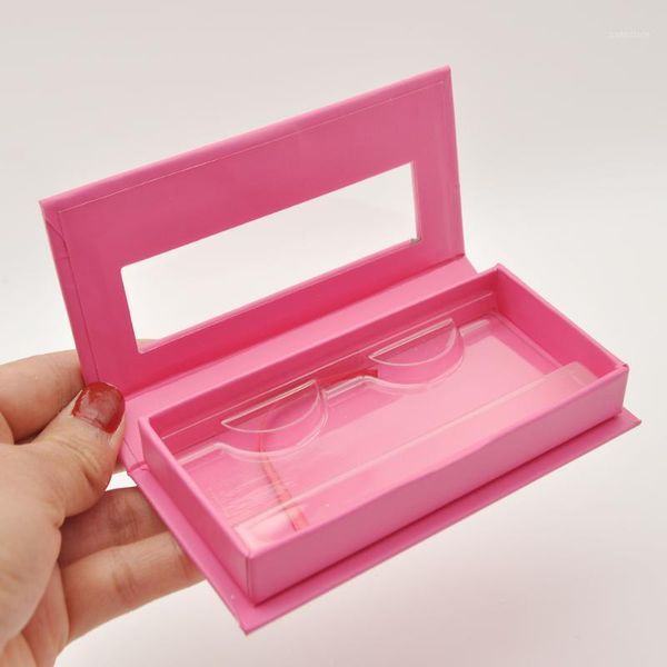 

wholesale eyelash packaging box lash boxes customized faux cils mink eyelashes package dark pink storage cases vendors1