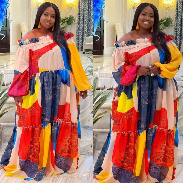 

autumn 2021 large women's splicing long sleeve off shoulder s, Black