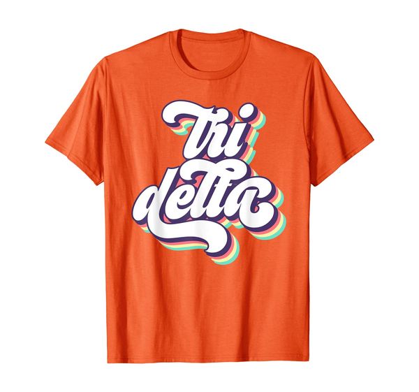 

tri delta sorority retro vintage greek t-shirt, White;black