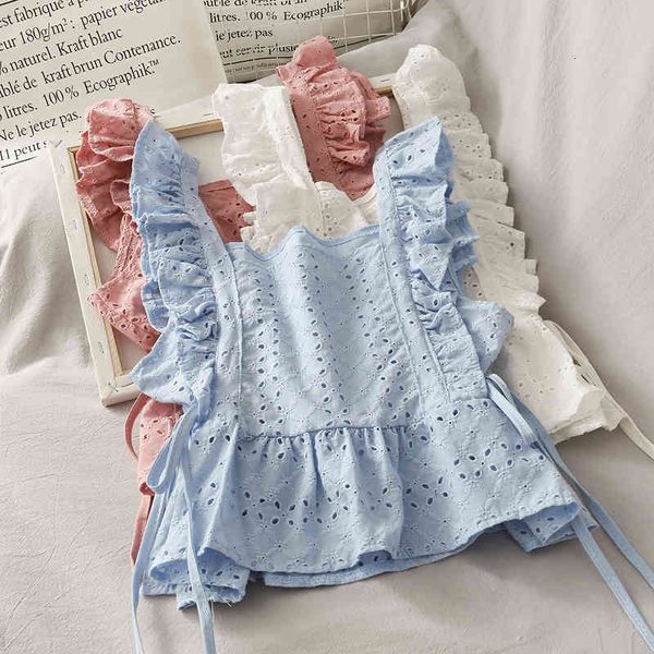 

women's blouses & shirts spring and summer hollow water soluble lace shirt slim style in korean version short high waist irregular, White