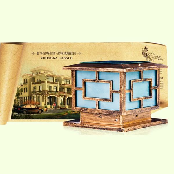 

outdoor wall lamps led solar retro lantern lamp column night garden fence decor pillar light porch decoration lighting supplies