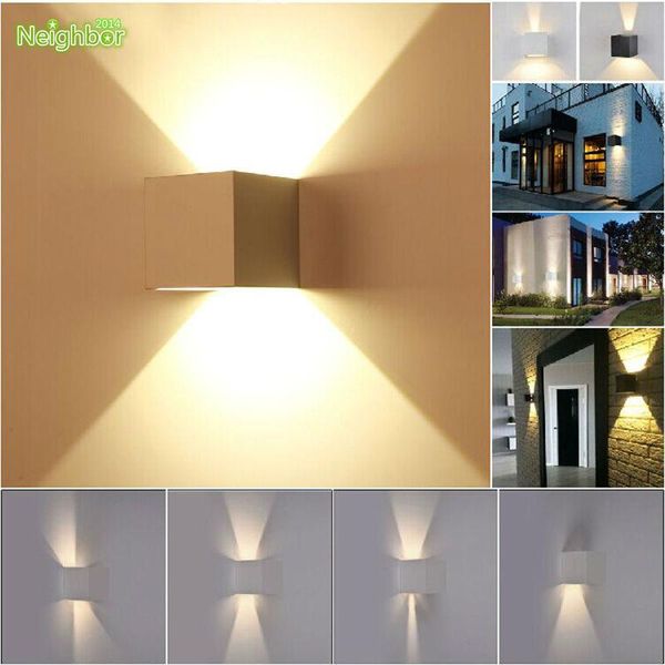 

wall lamp modern 7w led cob bedroom light up down cube adjustable angle indoor outdoor sconce lighting el waterproof fixtures