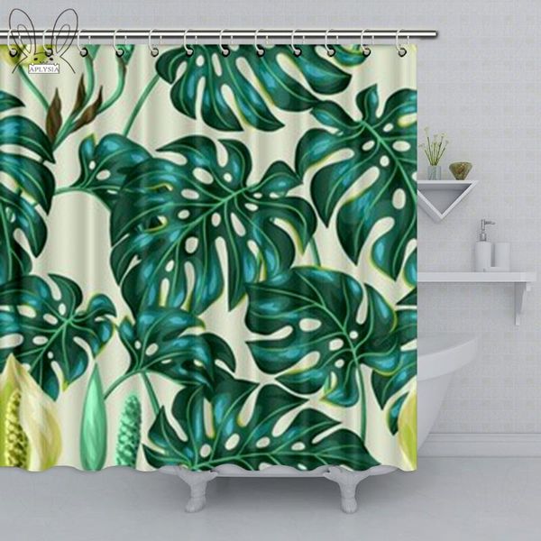 

shower curtains aplysia tropical plant bambusa tortoisensis ins style decor curtain 72x72 inches extra long waterproof with hooks