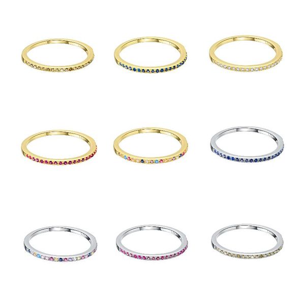 

cluster rings bisaer 925 sterling silver gold cubic zirconia ring for women weddding band jewelry ladies love minimalism ecr740, Golden;silver