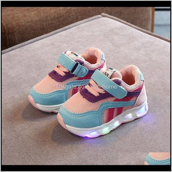 

baby kids maternity drop delivery 2021 size 2130 running toddler baby lights with luminous sole glowing children shoes boy sneakers girl 201, Black;red