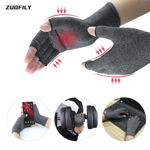 

wrist support 1 pair winter arthritis gloves touch screen anti therapy compression ache pain joint relief hand glove, Black;red