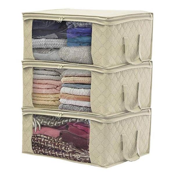 

clothes storage box folding non-woven bag wardrobe clothing tp- &