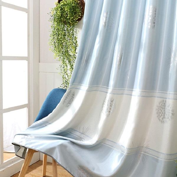 

curtain & drapes fresh pastoral modern and simple light color silk double streamers dandelion printing curtains for living room bedroom