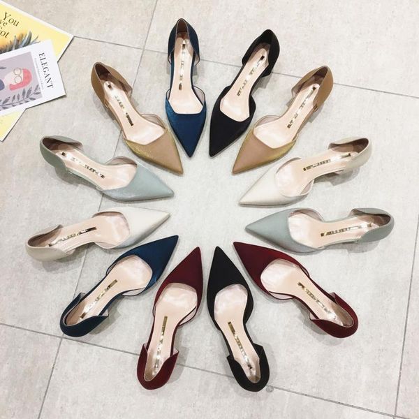 

dress shoes korean version spring 2021 a women's high heel hollow shallow thin square 5cm single shoe, Black