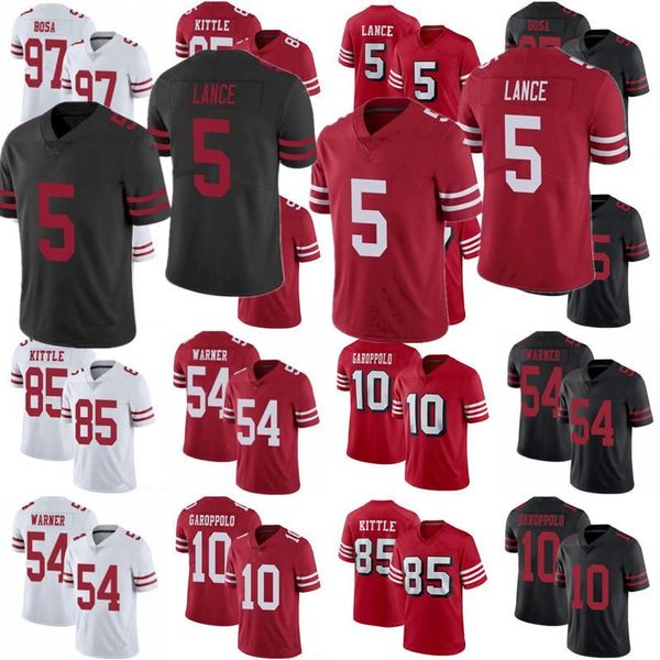 

75th 5 trey lance george kittle jersey nick bosa fred warner deebo samuel jimmy garoppolo jerry rice colin kaepernick patrick willis ronnie, Black;red