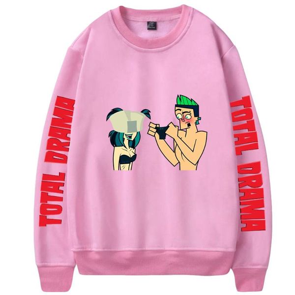 

men's hoodies & sweatshirts total drama sweatshirt o-neck tracksuit women/men's outwear harajuku streetwear funny cartoon fashion, Black
