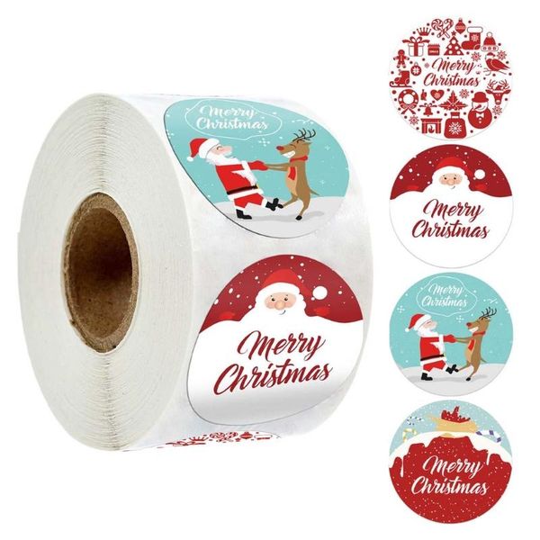 

gift wrap 500pcs round merry christmas thank you stickers package seal labels decor u90a