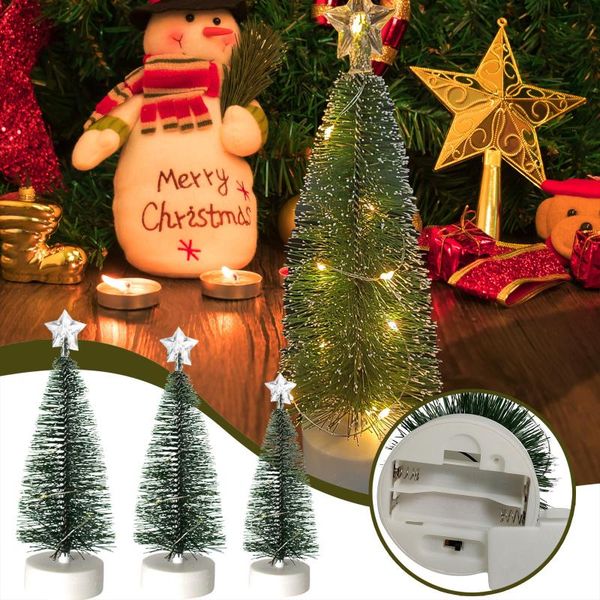 

christmas decorations mini artificial sisal snow trees ornaments bottle brush for crafts decor table tree home navidad