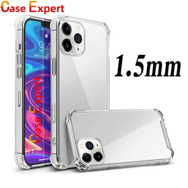 1.5mm Temizle Tampon TPU Telefon Kılıfları iphone 12 13 Pro Max Samsung Note 20 S21 Ultra A32 A52 5G