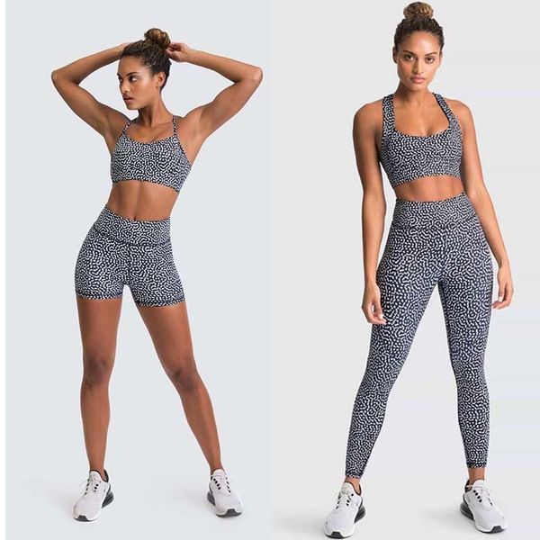 

yoga outfit women's tracksuit set female clothing gym high waisted pants outdoor biker leggings sports bra workout