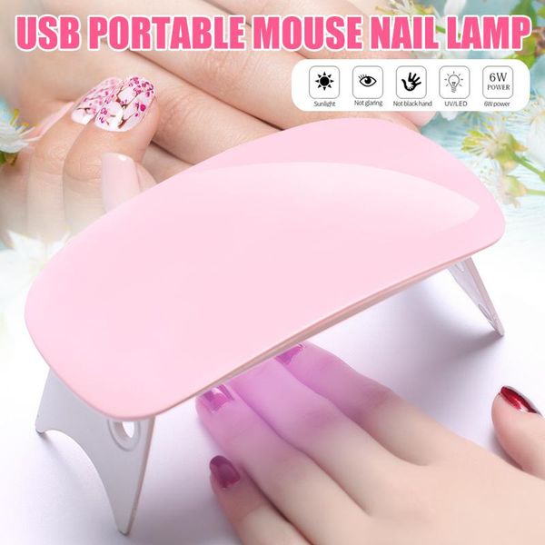 

nail dryers mini led uv lamp dryer portable folding usb 6 leds for diy art wra999