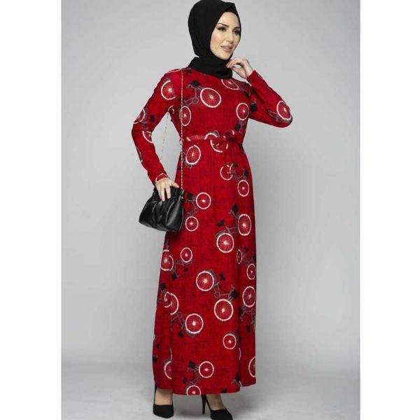 

ethnic clothing dresses muslim turkish clothes for women patterned european arabic abayat long dress garment hijab moroccan autumn eid, Red