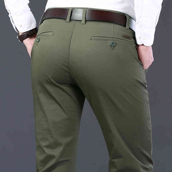 

pants brand men spring men's fashion business casual long pants male elastic straight formal trousers plus big size 29size 42, Black