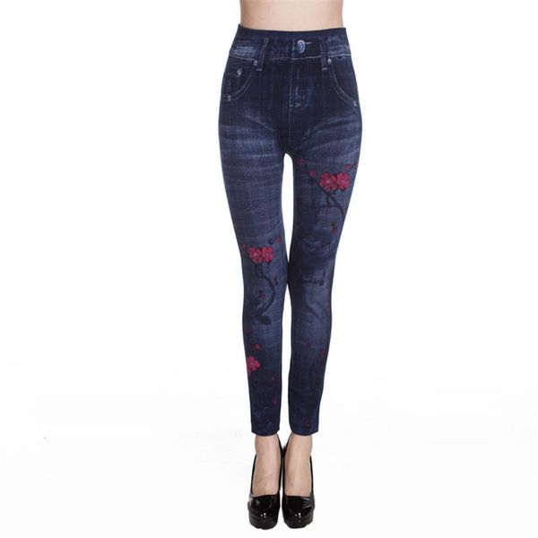 

women's leggings women autumn jeans slim mock pocket woman print jeggings ladies denim ny trousers wholesale mvya, Black