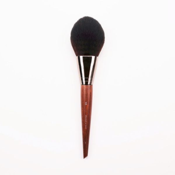 

1 piece #128 big precision powder makeup brush blusher contour setting natural wood long handle professional make up brushes