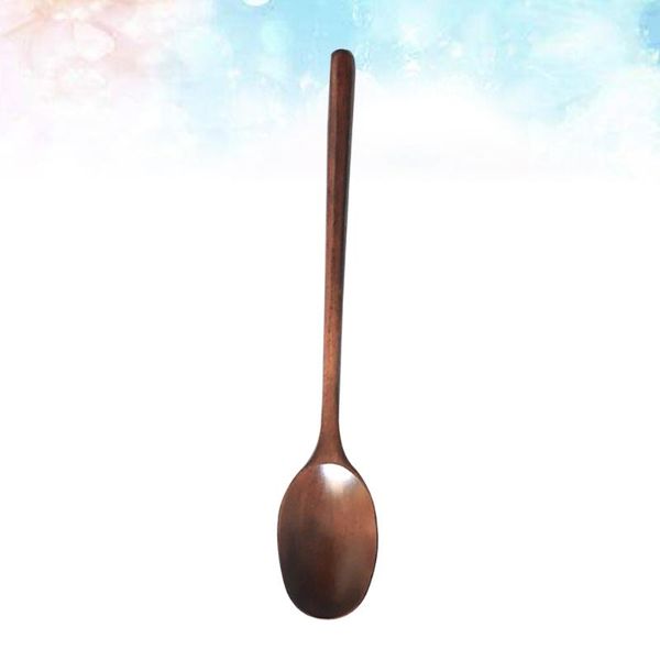 

spoons 2pcs long wooden household soup ladles serving scoop kitchen utensils for home restaurant light yellow and brown