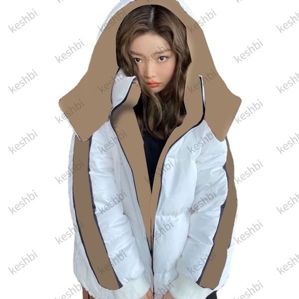 

women autumn winter hooded down padded jacket thickened warm bread jacket doublesided wear coats, Black