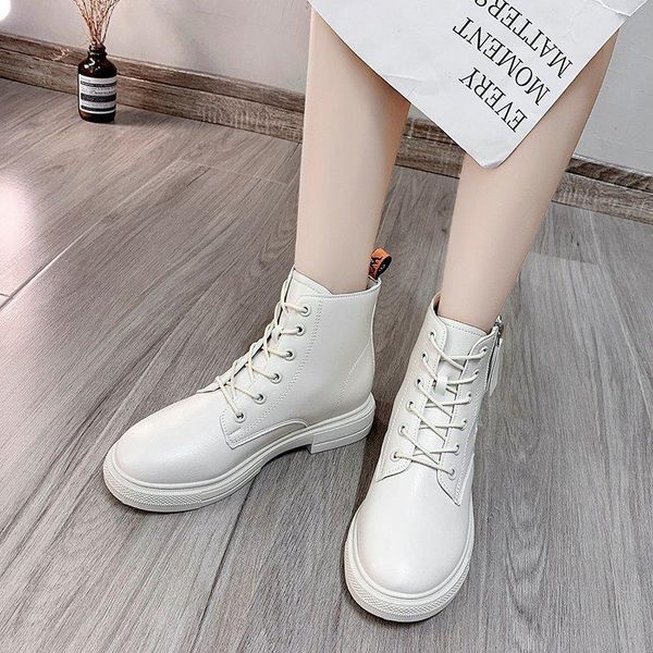 

boots and winter 2021 women british style small single boot net red thin, Black