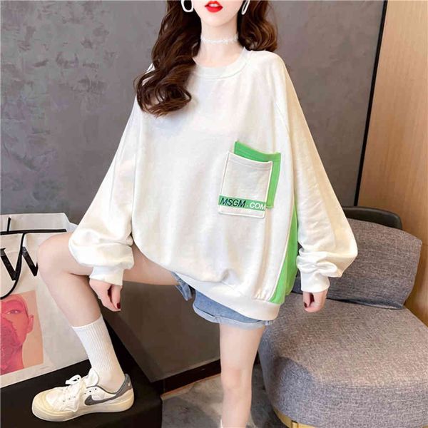 

autumn fashion round neck color large women's wear thin long sleeve sweater, Black