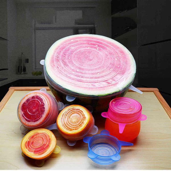 

silicone taps for food 6 re-usable silicone bun and enclosure bowl sealing cap strain keeping fresh foods kitchen accessories