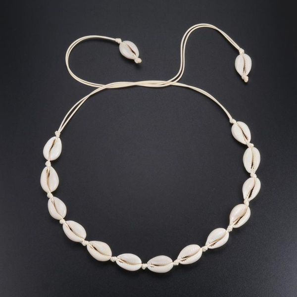 

chokers conch seashell necklace women jewelry summer beach shell choker bohemian rope cowrie beaded necklaces handmade collar female, Golden;silver