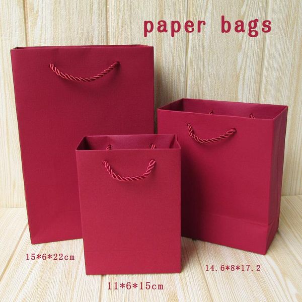 

gift wrap red paperboard bag specialty paper with handle birthday decoration event party supply jewelry packing bags