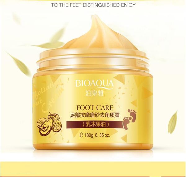 

bioaqua foot care natural plant massage scrub-exfoliating cream cleansing delicate feet skin shea oil natural extracts180g