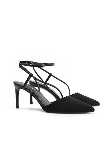 

dress shoes ladies pointed high heel sandals women 2021 summer stiletto, Black